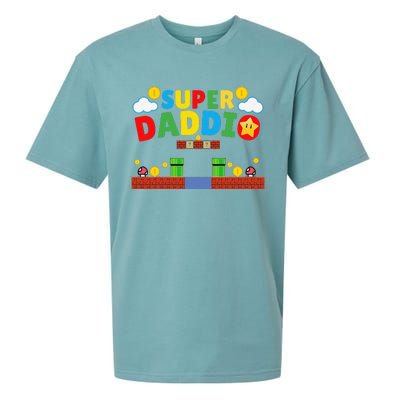 Super Dad Funny Dad Father's Day Gamer Daddy Super Daddio Sueded Cloud Jersey T-Shirt