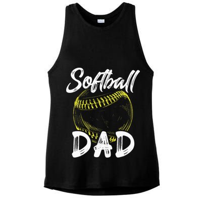 Softball Dad For Him Family Matching Player Ladies PosiCharge Tri-Blend Wicking Tank