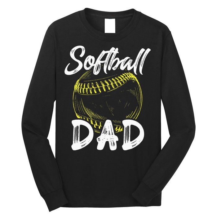 Softball Dad For Him Family Matching Player Long Sleeve Shirt