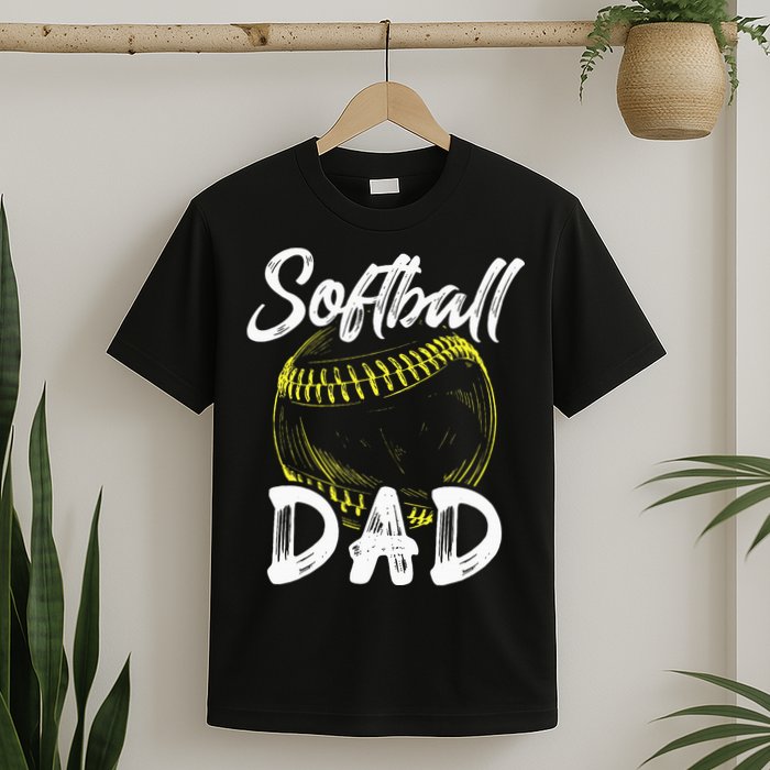 Softball Dad For Him Family Matching Player T-Shirt