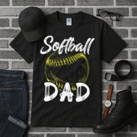 Softball Dad For Him Family Matching Player Tall T-Shirt