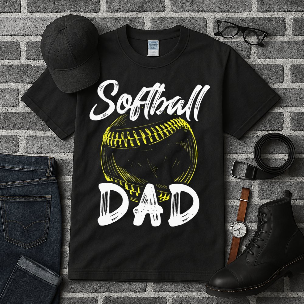 Softball Dad For Him Family Matching Player Tall T-Shirt
