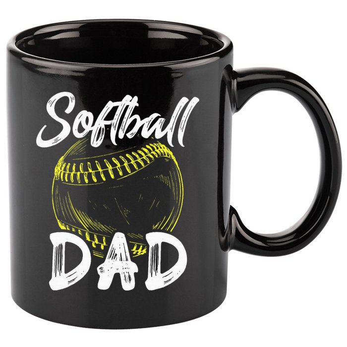 Softball Dad For Him Family Matching Player 11oz C Handle Ceramic Mug