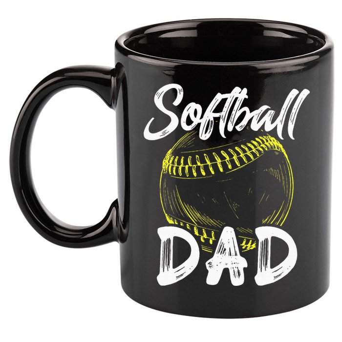 Softball Dad For Him Family Matching Player 11oz C Handle Ceramic Mug