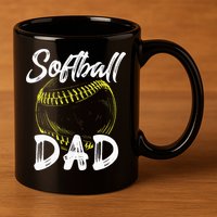 Softball Dad For Him Family Matching Player 11oz C Handle Ceramic Mug