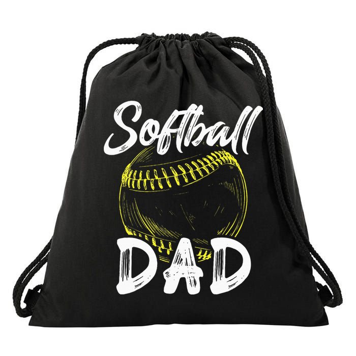 Softball Dad For Him Family Matching Player Drawstring Bag