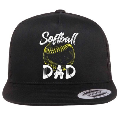 Softball Dad For Him Family Matching Player Flatbill Hat