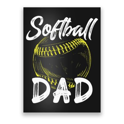 Softball Dad For Him Family Matching Player Poster