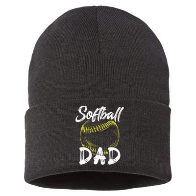 Softball Dad For Him Family Matching Player Sustainable Knit Beanie