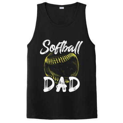Softball Dad For Him Family Matching Player PosiCharge Competitor Tank