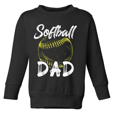 Softball Dad For Him Family Matching Player Toddler Sweatshirt