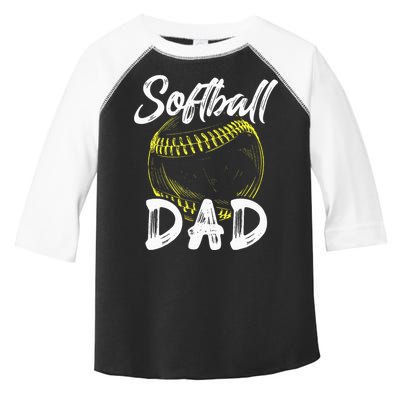 Softball Dad For Him Family Matching Player Toddler Fine Jersey T-Shirt