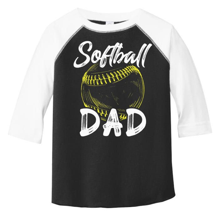 Softball Dad For Him Family Matching Player Toddler Fine Jersey T-Shirt