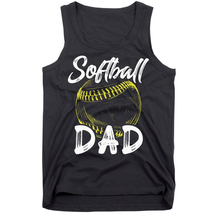 Softball Dad For Him Family Matching Player Tank Top