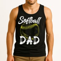 Softball Dad For Him Family Matching Player Tank Top