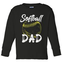 Softball Dad For Him Family Matching Player Toddler Long Sleeve Shirt