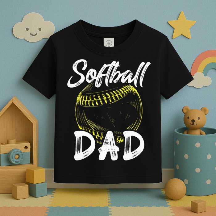 Softball Dad For Him Family Matching Player Toddler T-Shirt