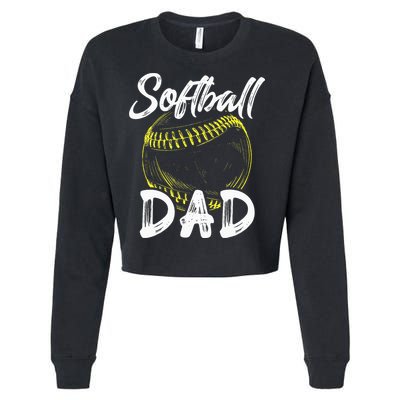 Softball Dad For Him Family Matching Player Cropped Pullover Crew