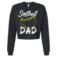 Softball Dad For Him Family Matching Player Cropped Pullover Crew