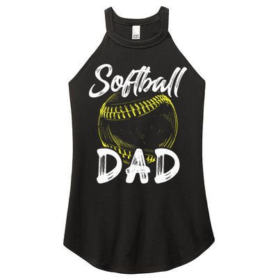 Softball Dad For Him Family Matching Player Women's Perfect Tri Rocker Tank