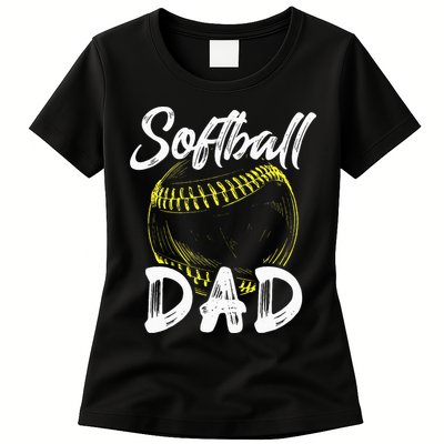 Softball Dad For Him Family Matching Player Womens T-Shirt