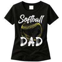 Softball Dad For Him Family Matching Player Womens T-Shirt
