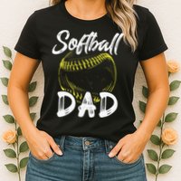 Softball Dad For Him Family Matching Player Womens T-Shirt