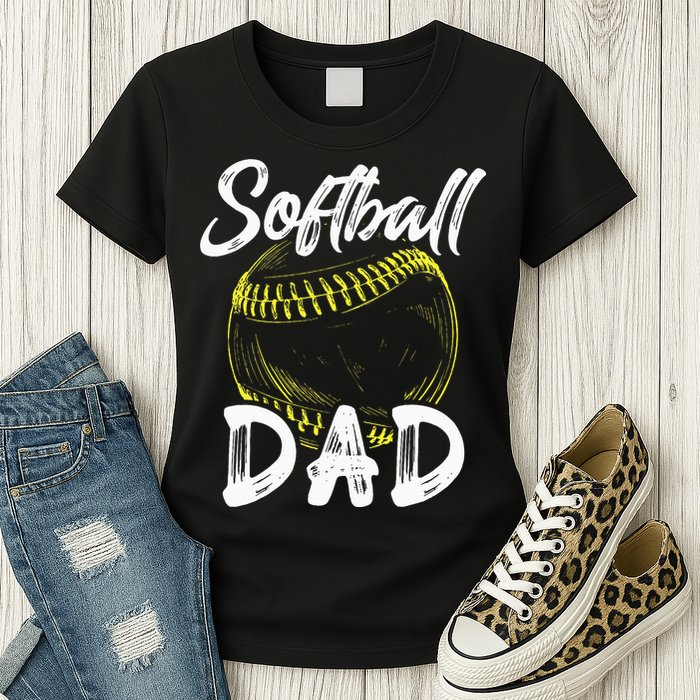 Softball Dad For Him Family Matching Player Womens T-Shirt