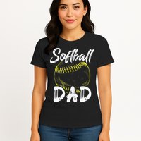 Softball Dad For Him Family Matching Player Womens T-Shirt