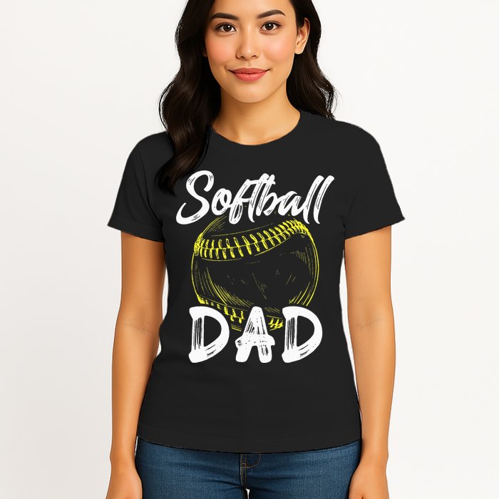 Softball Dad For Him Family Matching Player Womens T-Shirt