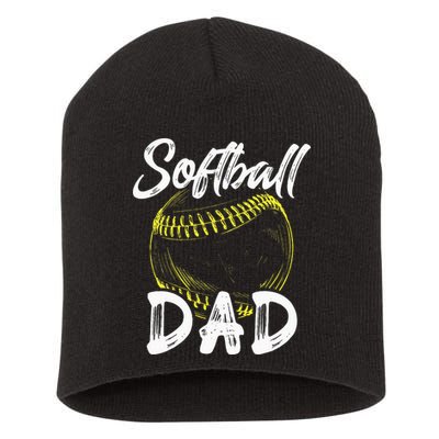 Softball Dad For Him Family Matching Player Short Acrylic Beanie