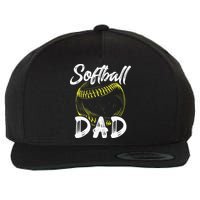 Softball Dad For Him Family Matching Player Wool Snapback Cap
