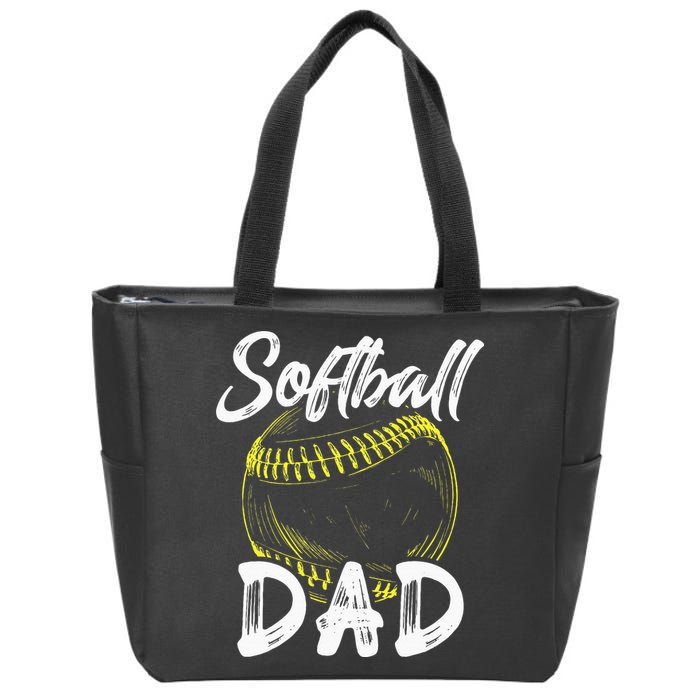 Softball Dad For Him Family Matching Player Zip Tote Bag