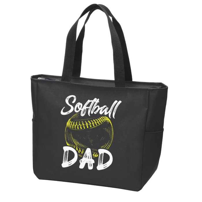 Softball Dad For Him Family Matching Player Zip Tote Bag