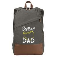 Softball Dad For Him Family Matching Player Cotton Canvas Backpack