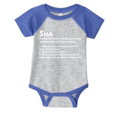 Sha Definition Funny Louisiana Cajun Creole Gift Infant Baby Jersey Bodysuit