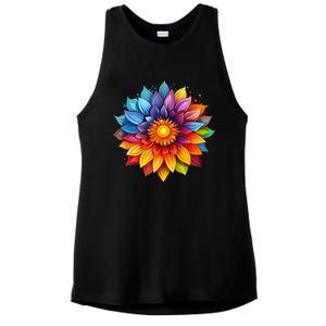 Sunflower Design For Women Men Flower Graphic Ladies PosiCharge Tri-Blend Wicking Tank