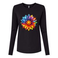 Sunflower Design For Women Men Flower Graphic Womens Cotton Relaxed Long Sleeve T-Shirt