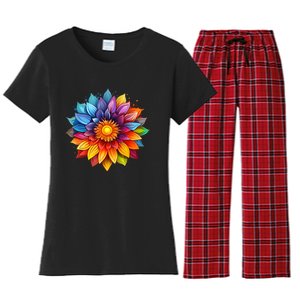 Sunflower Design For Women Men Flower Graphic Women's Flannel Pajama Set