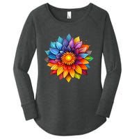 Sunflower Design For Women Men Flower Graphic Women's Perfect Tri Tunic Long Sleeve Shirt