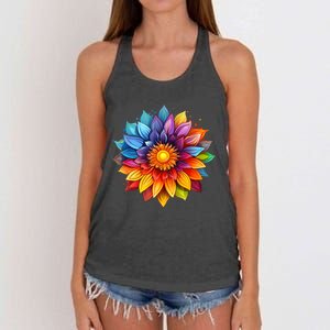 Sunflower Design For Women Men Flower Graphic Women's Knotted Racerback Tank