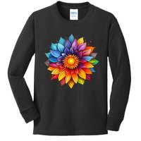 Sunflower Design For Women Men Flower Graphic Kids Long Sleeve Shirt