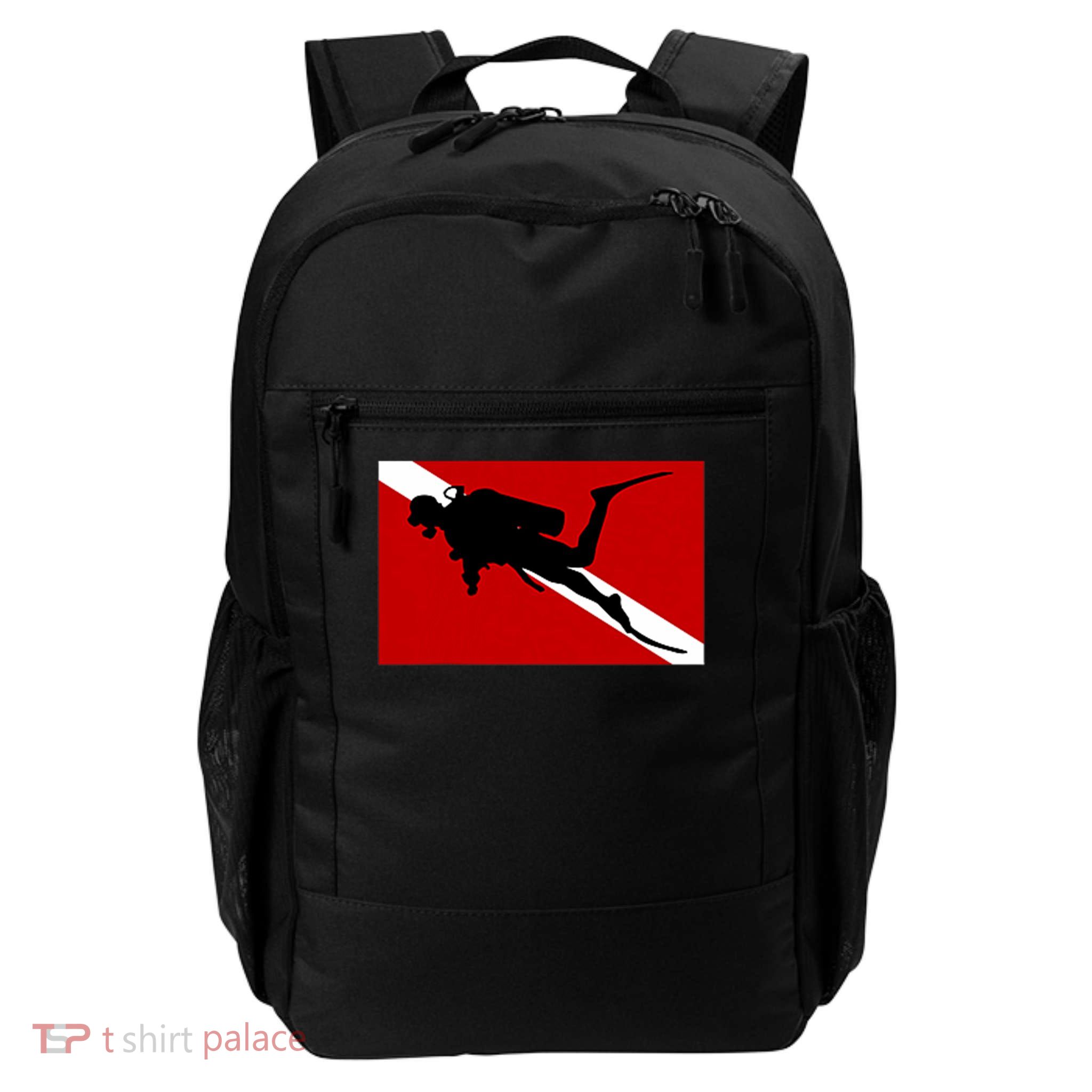 Scuba Diving Flag Gear Scuba Diving Equipment Deep Dive Daily Commute Backpack