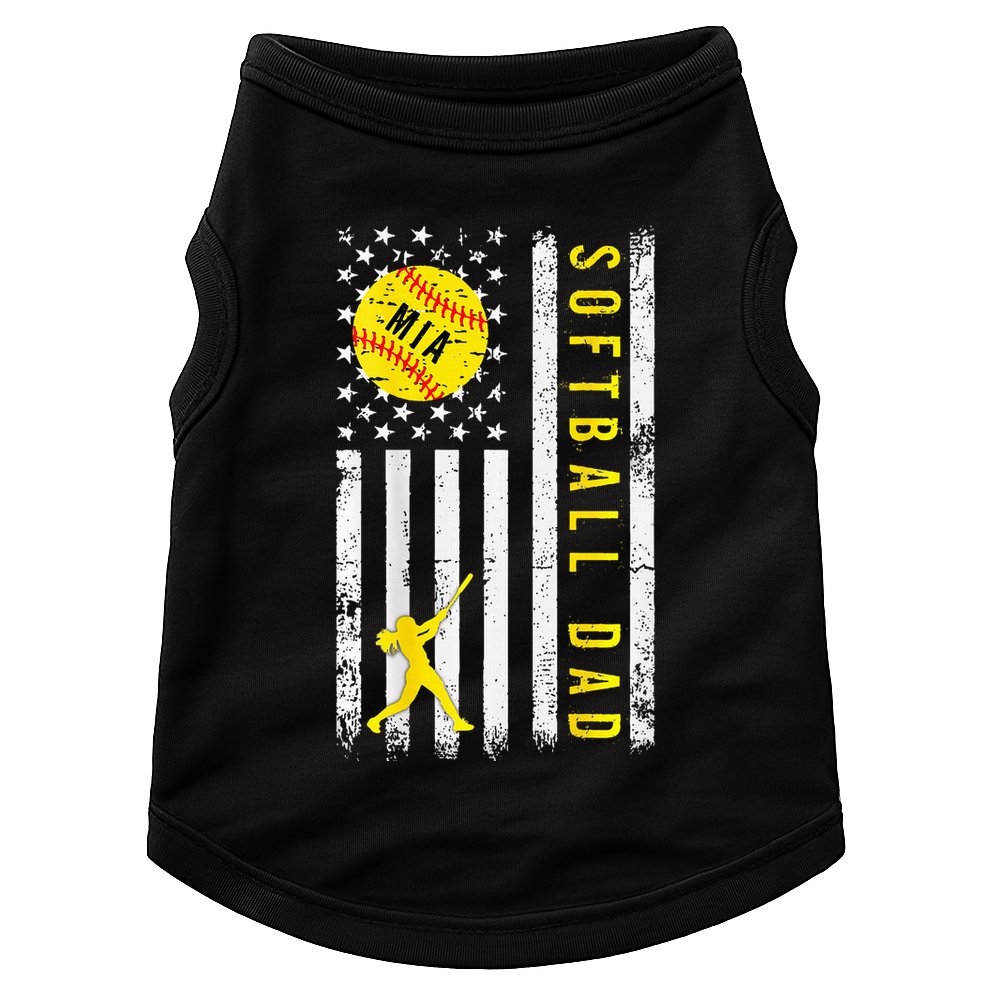 Softball Dad For Mia Doggie Tank