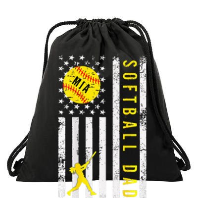 Softball Dad For Mia Drawstring Bag