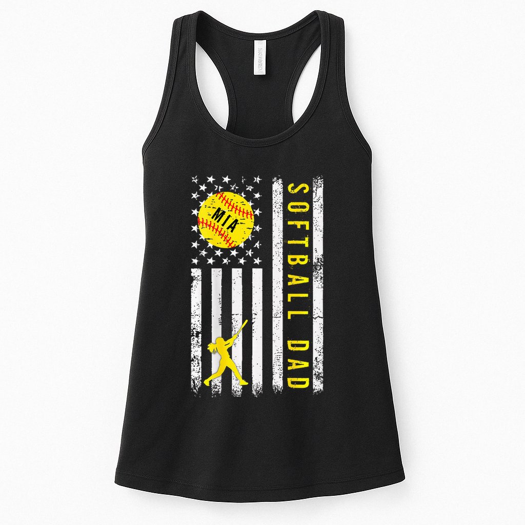 Softball Dad For Mia Womens Tank Top