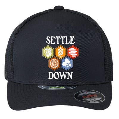 Settle Down Funny Tabletop Game Night Board Gaming Flexfit Unipanel Trucker Cap