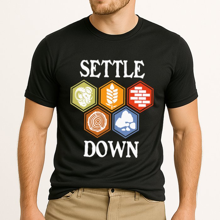 Settle Down Funny Tabletop Game Night Board Gaming Performance Shirt