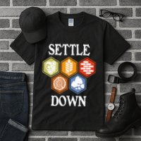 Settle Down Funny Tabletop Game Night Board Gaming Tall T-Shirt