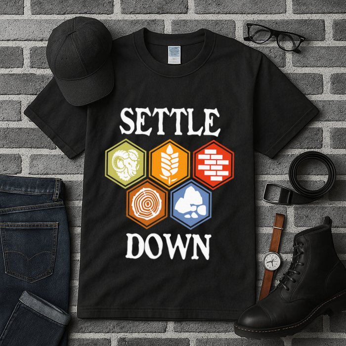 Settle Down Funny Tabletop Game Night Board Gaming Tall T-Shirt